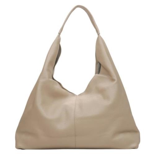 Estro Kvinnors Sand Beige Hobo Väska tillverkad av Premium Italienskt ...