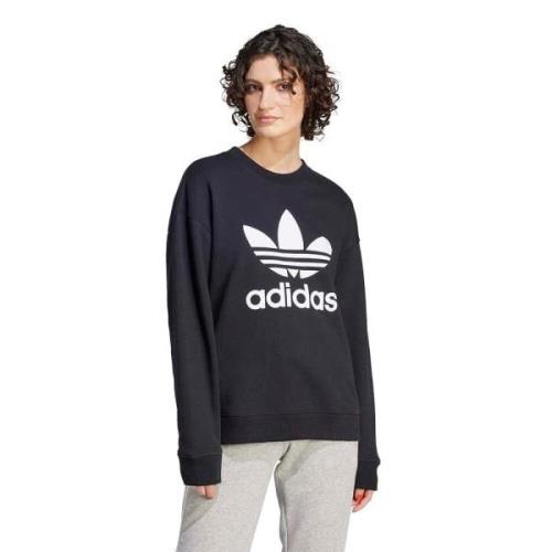 Adidas Ikonisk Trefoil Crew Sweatshirt Black, Dam