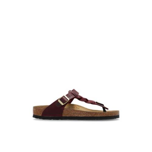 Birkenstock `Gizeh Braided` Tofflor Red, Dam