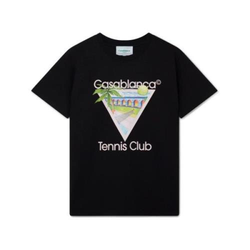 Casablanca Tennis Club Icon Screen Printed Tee Black, Herr