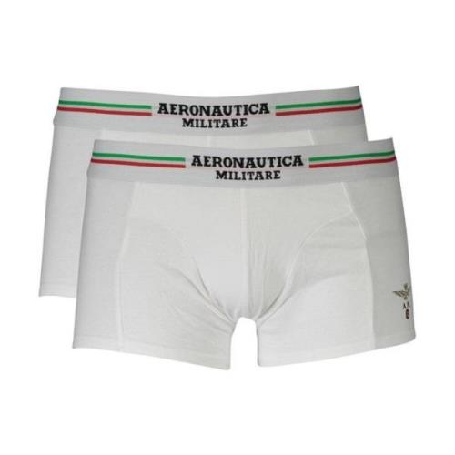 Aeronautica Militare Bomullsboxershorts Elastisk Midja Paket White, He...