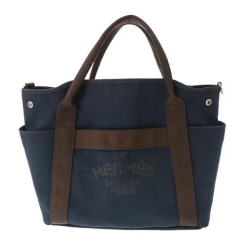 Hermès Vintage Pre-owned Tyg axelremsvskor Blue, Dam