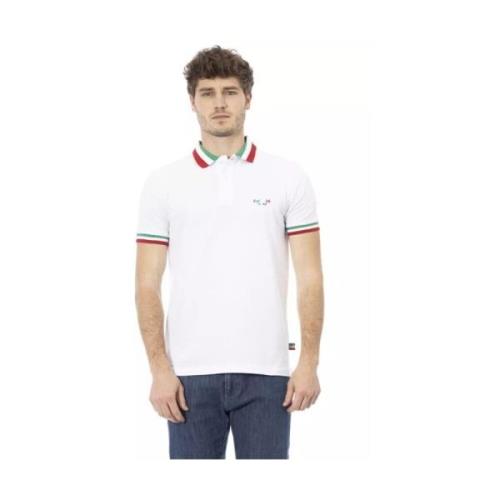 Baldinini Stiligt Poloshirt med trefärgad Krage White, Herr