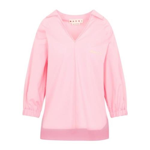 Marni Rosa Bomull Polo Top Ss23 Pink, Dam