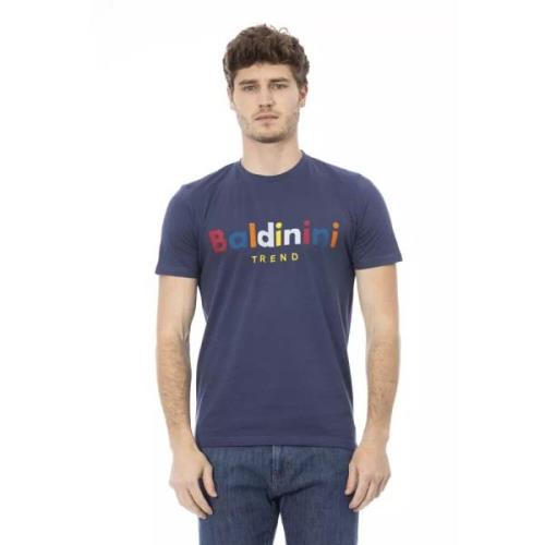 Baldinini Blå Bomull Trend T-Shirt Blue, Herr