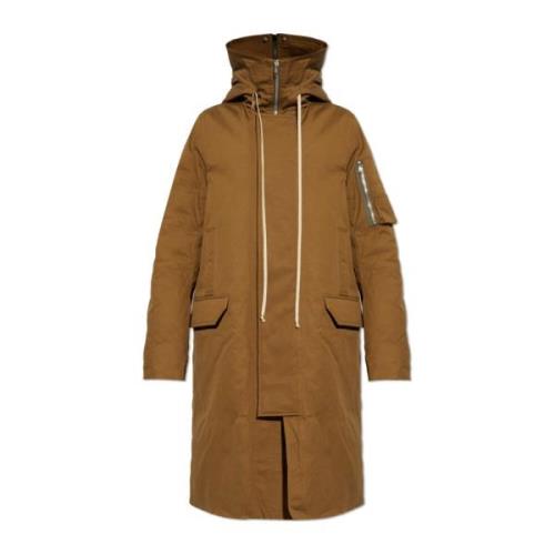 Rick Owens Lång parka Megamarka Brown, Herr