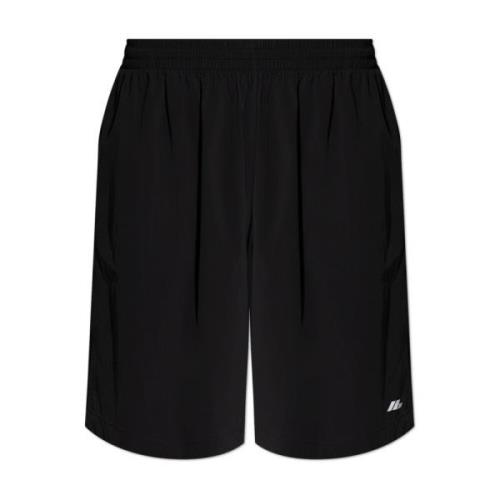 Balenciaga Shorts med tryckt logotyp Black, Herr