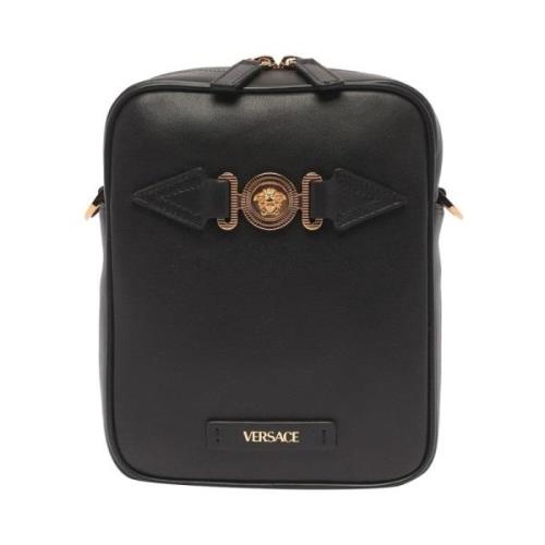 Versace Snygg Läder Väska Black, Herr