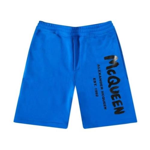 Alexander McQueen Stiliga Bermuda Shorts för Män Blue, Herr
