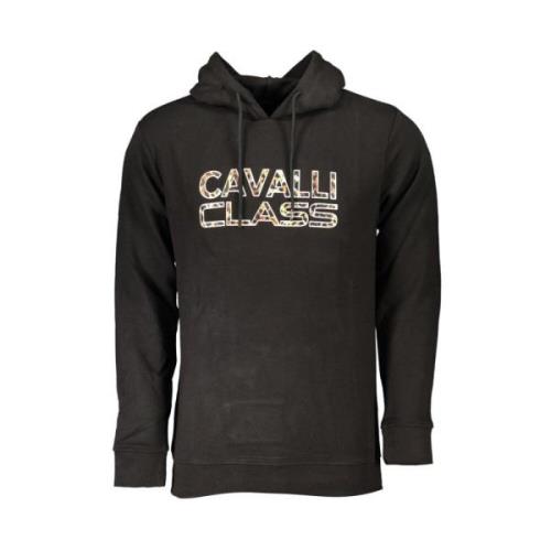 Cavalli Class Svart huvtröja med logotyptryck Black, Herr