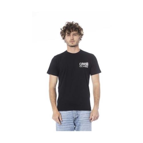 Cavalli Class Svart Logotyp Tryck T-shirt Black, Herr