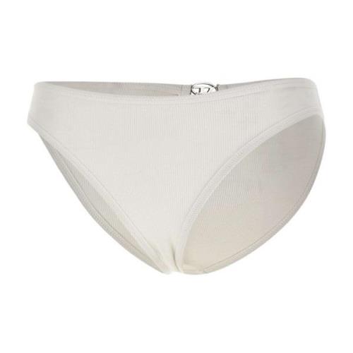 Diesel Högmidjade Ribbade Bomullsbriefs Vit White, Dam