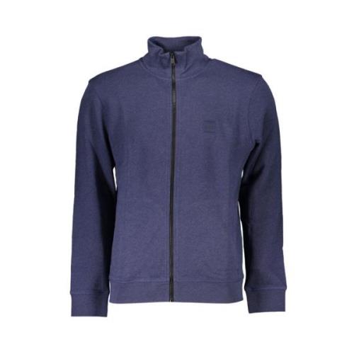 Hugo Boss Elegant Bio Sweatshirt med Borstad Finish Blue, Herr