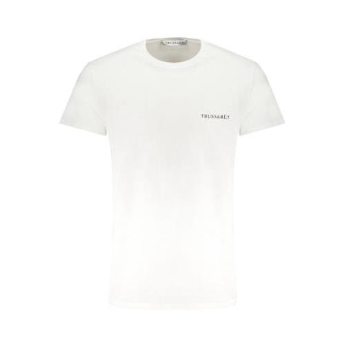Trussardi Tryck Logo Rund Hals T-shirt White, Herr