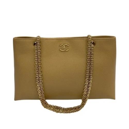 Chanel Vintage Pre-owned Laeder totevskor Beige, Dam