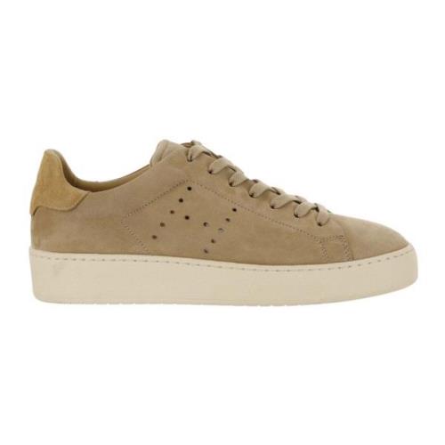 Hogan Beige Nubuk Sneakers med perforerad sida Beige, Dam