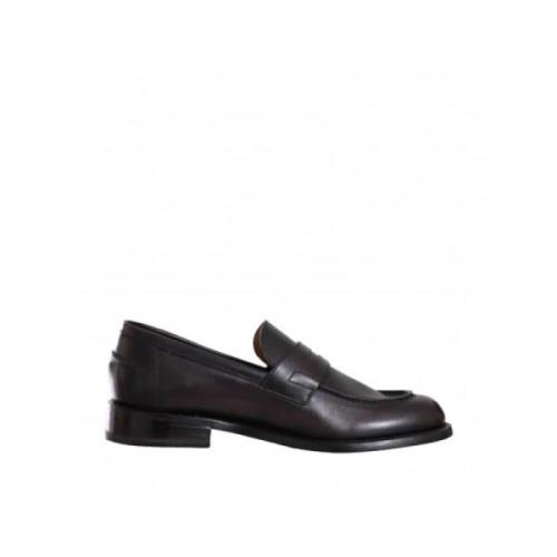 Barrett Slät läder loafer slip-on sko Black, Herr