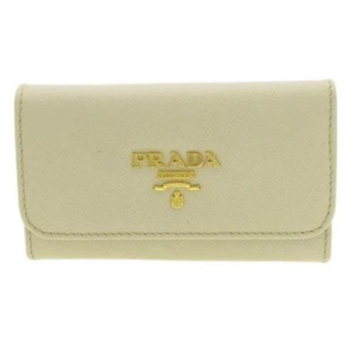 Prada Vintage Pre-owned Laeder nyckelhllare Beige, Dam