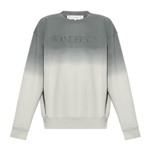 JW Anderson Sweatshirt med broderat logotyp Gray, Herr