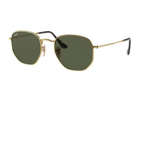 Ray-Ban Hexagonala Solglasögon i Guld och Grön Yellow, Unisex