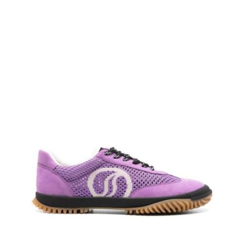 Stella McCartney Lila Mesh Sneakers S-Wave Logo Purple, Dam