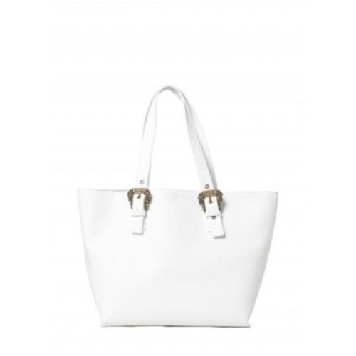 Versace Stilren Shopper Väska med Pouch White, Dam