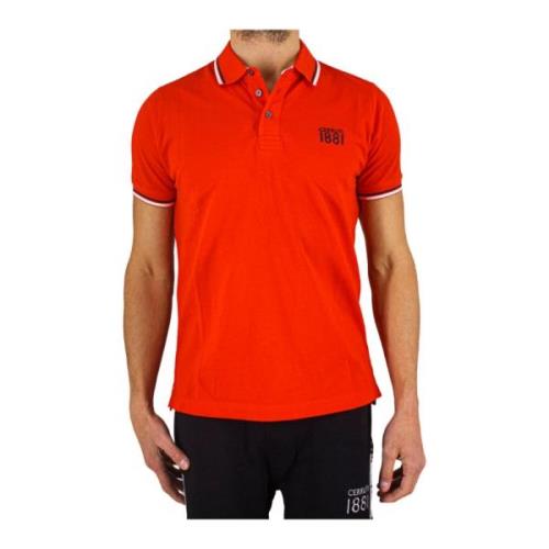 Cerruti 1881 Röd Polo Tröja - Piqué Stickad Red, Herr