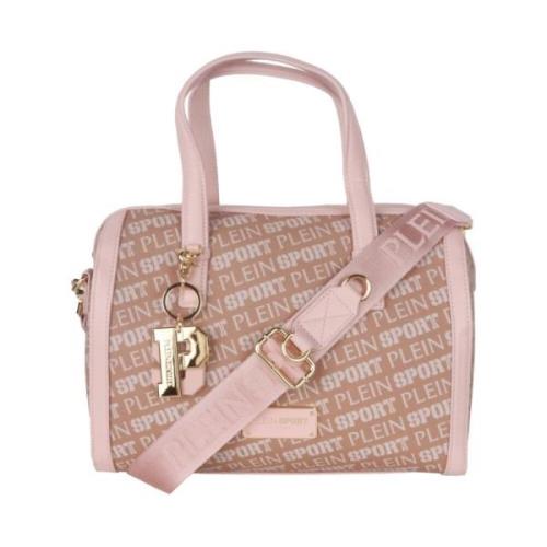 Plein Sport Eco Läder Crossbody Väska med Logotyptryck Pink, Dam