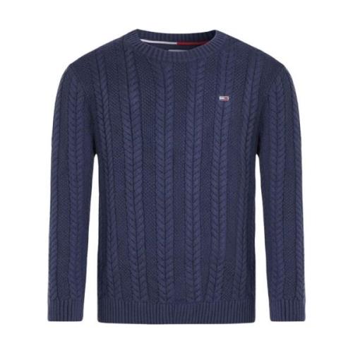 Tommy Jeans Blå Crew Neck Sweater Blue, Herr