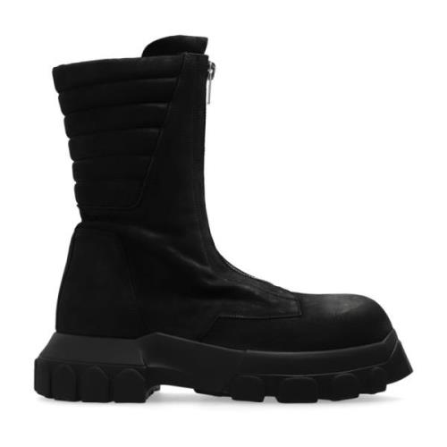 Rick Owens Läderskor Turbo Tractor Black, Herr