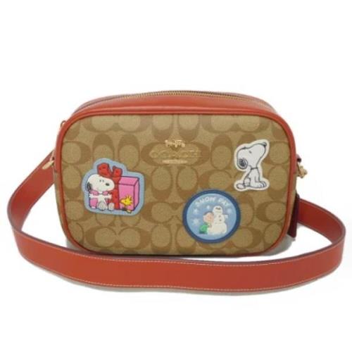 Coach Pre-owned Pre-owned Tyg axelremsvskor Beige, Dam