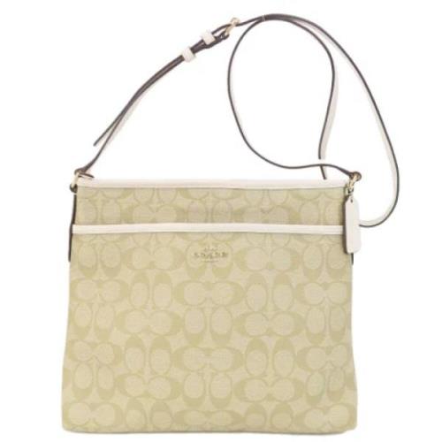 Coach Pre-owned Pre-owned Tyg axelremsvskor Beige, Dam