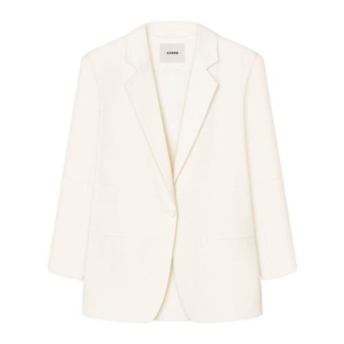 Aeron Ecovero Viskosblandning Boxy Blazer Beige, Dam