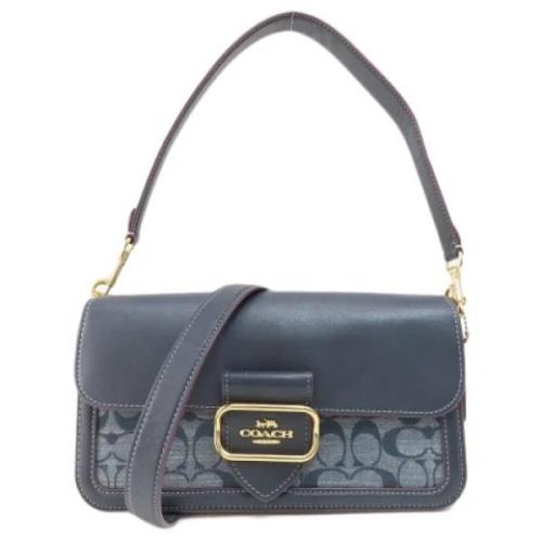 Coach Pre-owned Pre-owned Tyg axelremsvskor Blue, Dam