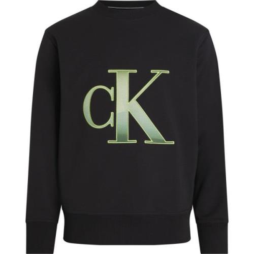 Calvin Klein Svart Tröja med Tryck Black, Herr