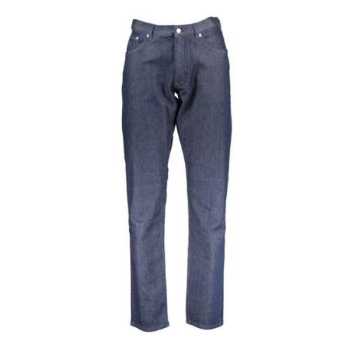 Gant Slim Blå Bomulls Jeans med Logo Blue, Herr