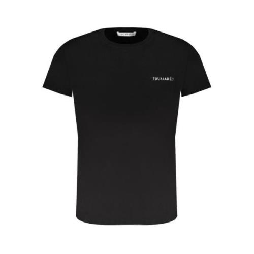Trussardi Svart T-shirt med Print Logo Black, Herr