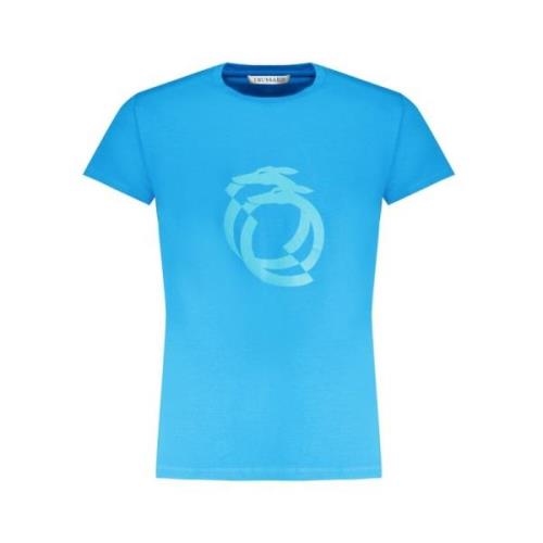 Trussardi Blått Tryck Logo T-tröja Blue, Dam