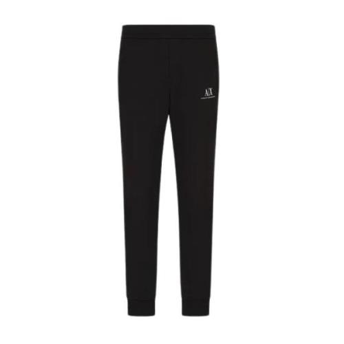 Armani Exchange Svarta Bomulls Sweatpants med Brand Logo Print Black, ...