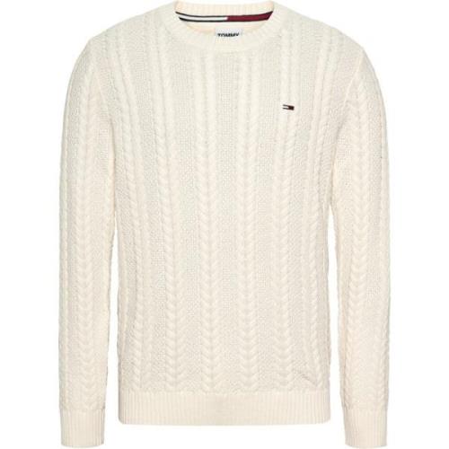 Tommy Jeans Vit Crewneck Sweater Beige, Herr