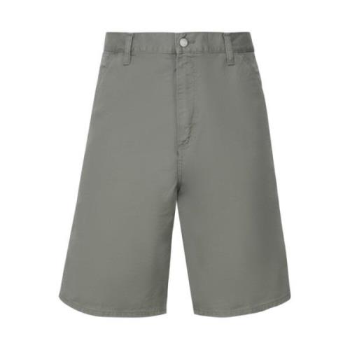 Carhartt Wip Logo Patch Bermuda Shorts Front Closure Green, Herr