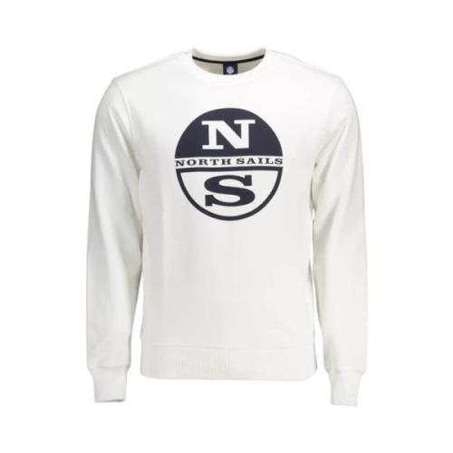 North Sails Elegant vit rund hals sweatshirt White, Herr