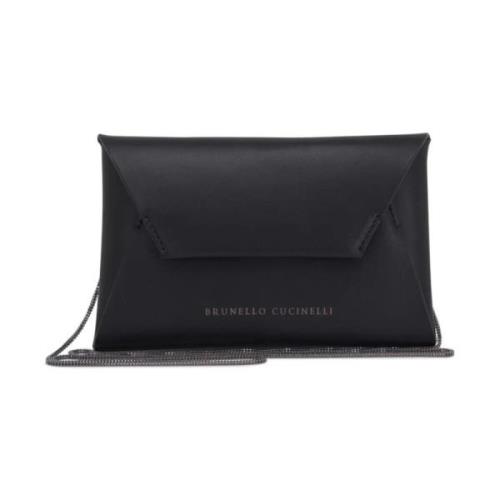 Brunello Cucinelli Stilren Dam Skulderväska i Svart Black, Dam