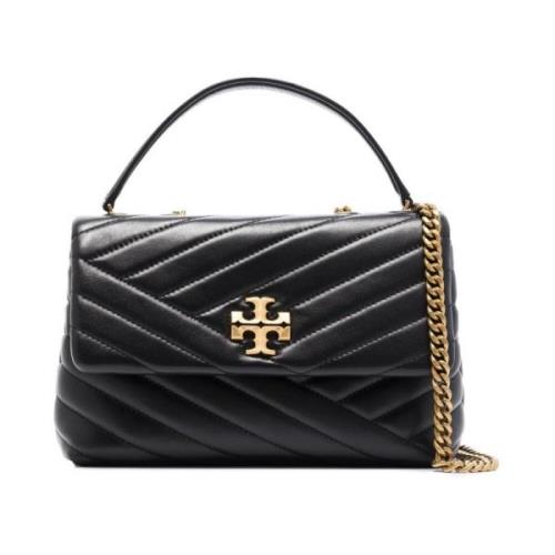 Tory Burch Svart Läder Chevron Quilting Axelväska Black, Dam