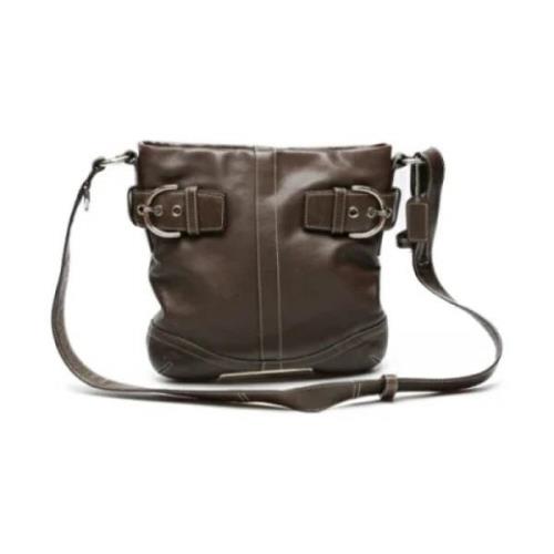 Coach Pre-owned Pre-owned Tyg axelremsvskor Brown, Dam