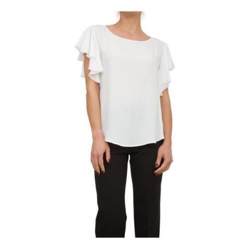 Blugirl Vit Tunika Topp med Marin Trim White, Dam