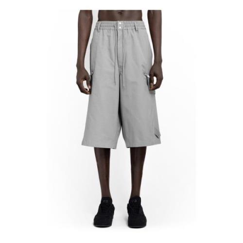 Y-3 Cargo Shorts med tryckknappar Gray, Herr