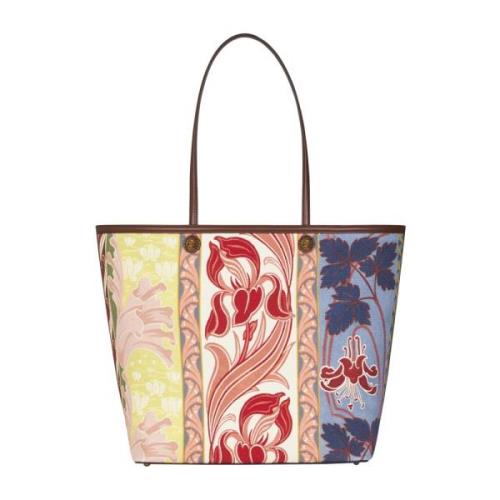 Etro Blå Canvas Shoppingväska med Sommartryck Multicolor, Dam