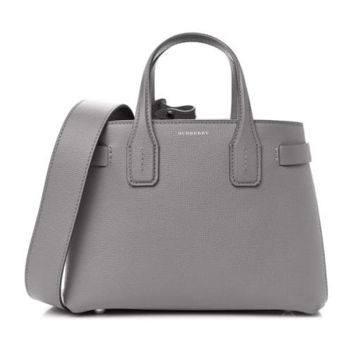 Burberry Läder Shopper Handväska med Dragkedja Gray, Dam