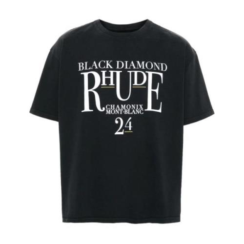 Rhude Svart Logo Print Crew Neck T-shirt Black, Herr